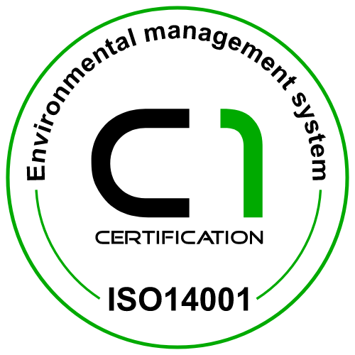 ISO 14001: Environmental Management System (MLS) logo.