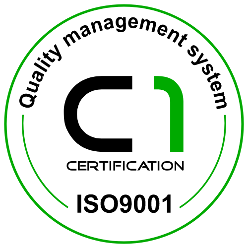 ISO 9001: Quality Management System (KHS) logo.