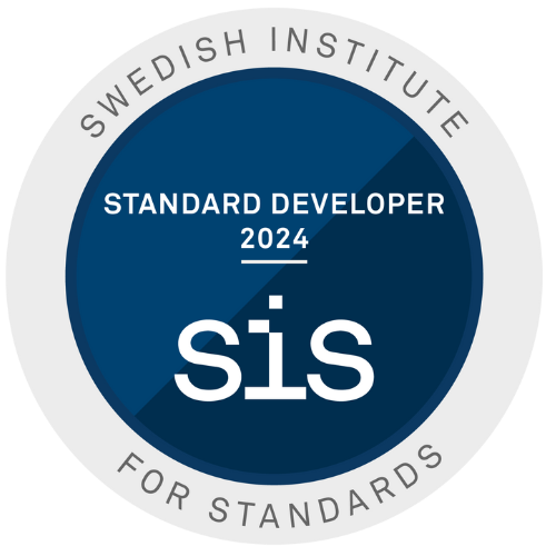 SIS (Swedish Institute for Standards) logo.